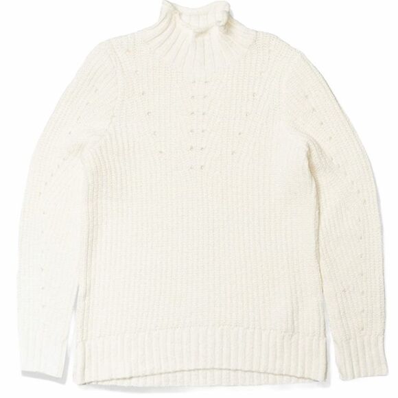 Kensie Pointelle‎ Turtleneck Pullover Sweater in Vanilla Size small - Picture 2 of 6